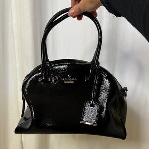 Kate Spade Shiny Black Leather Satchel Purse